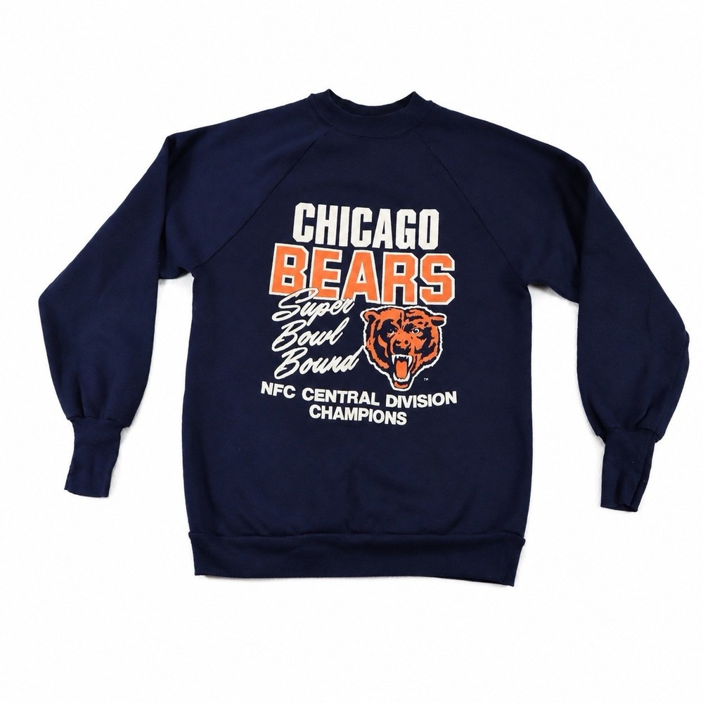 Vtg 1985 Chicago Bears Super Bowl Bound Crewneck Sweatshirt Logo 7 USA Large - S